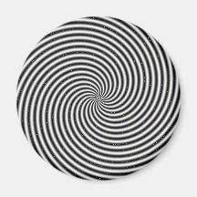 Black & White Optical Illusion Spiral Magnet