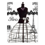 Black White Paris Fashion Mannequin Postcard