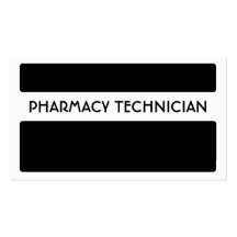 Black white Pharmacy Technician business cards