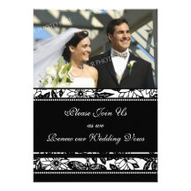 Black & White Photo Wedding Vow Renewal Invitation