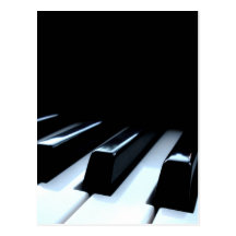 Black & White Piano Keys Post Card