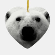 Black & White Polar Bear Christmas Ornament