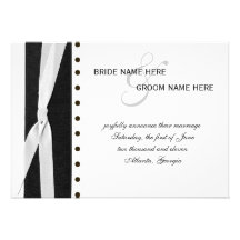 Black & White Polka Dot Ribbon Personalized Announcement