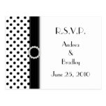 Black & White Polka Dot RSVP Postcard