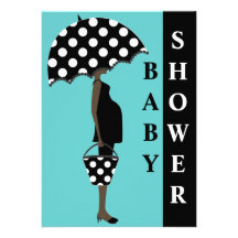 Black & White Polka Dots Baby Shower Invitations