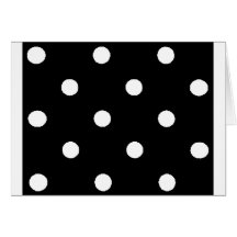 black & white polkadots card