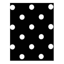 black & white polkadots postcard