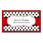 Black White & Red Polka dot Business Cards