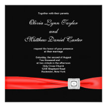 Black White Red Red Black Wedding Invites