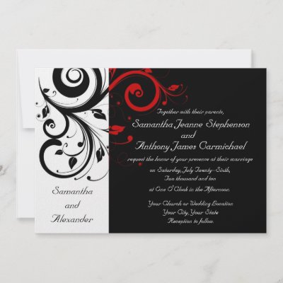 homemade wedding invitations black and red