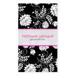 Black & White Retro Flowers And Swirls-Template Business Cards