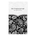 Black & White Retro Paisley Pattern 4 Design Business Card Template