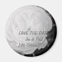 Black & White Rose - Save The Date Fridge Magnet