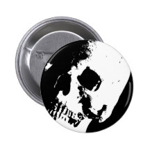 Black & White Skull Button