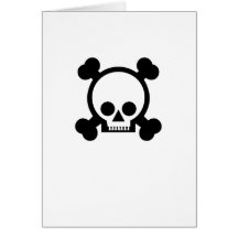 Black/White Skull Card