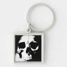 Black & White Skull Key Chain