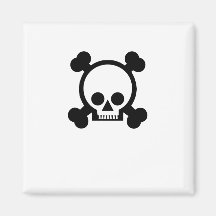 Black/White Skull Refrigerator Magnets