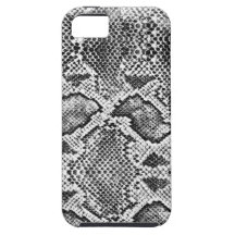 Black & White Snakeskin Pattern iPhone 5 Cases