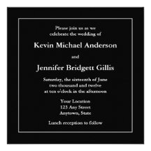 Black & White Square Invitations or Announcements