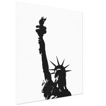 Black & White Statue of Liberty Wrapped Canvas Stretched Canvas Prints