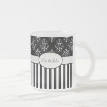 Black & White Striped Baroque Mug