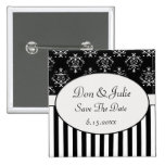 Black & White Striped Baroque Pin