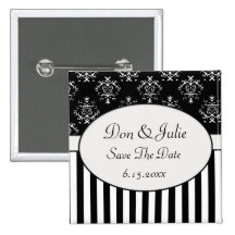 Black & White Striped Baroque Pin
