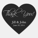 Black White Thank You Wedding Favour Stickers