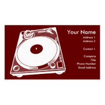 Black & White Turntable Business Card Template