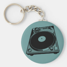 Black & White Turntable Key Chains