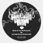 Black & White Vintage Chandelier Wedding Sticker