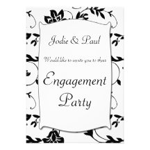 Black & White - Wedding - Engagement Invitation