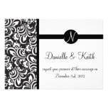 Black White wedding invitation monogram