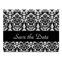 Black & White Wedding Save the Date Announcement Post Cards