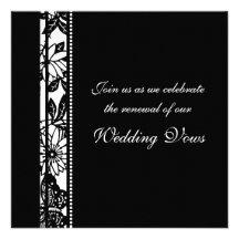 Black & White Wedding Vow Renewal Invitations
