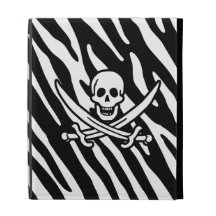 Black & White Zebra Stripes Jolly Roger Pirate iPad Cases