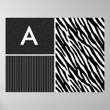 Black & White Zebra Stripes Poster
