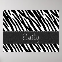 Black & White Zebra Stripes Poster
