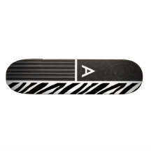 Black & White Zebra Stripes Skate Board Deck