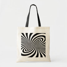 BLACK WHITE ZEBRA SWIRLS PATTERNS OPTICAL ILLUSION BAGS