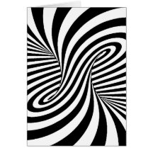 BLACK WHITE ZEBRA SWIRLS PATTERNS OPTICAL ILLUSION CARD