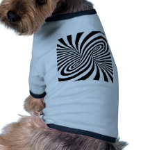 BLACK WHITE ZEBRA SWIRLS PATTERNS OPTICAL ILLUSION DOG CLOTHING