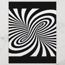 BLACK WHITE ZEBRA SWIRLS PATTERNS OPTICAL ILLUSION FULL COLOR FLYER