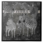 Black & White Zebras Tile