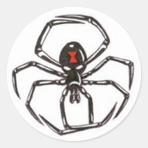 Black Widow Round Sticker