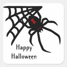 Black Widow Spider Halloween Stickers