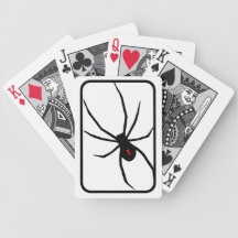 Black widow spider logo Playing Cards