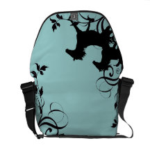 Black Wild Horses Messenger Bag