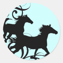 Black Wild Horses Stickers