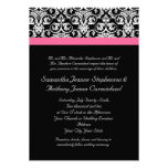 Black with Pink Passion Damask Custom Announcements